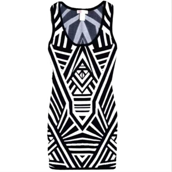 EC JEALOUS TOMATO SLEEVELESS BODYCON BLACK AND WHITE DRESS SZ.S - Picture 1 of 4
